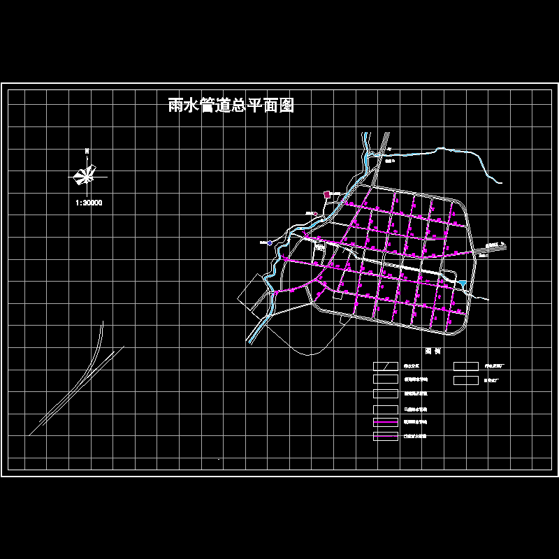 雨水管道规划CAD施工图纸 - 1