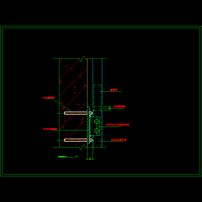 石材立柱竖向连接节点构造CAD详图纸（一） - 1