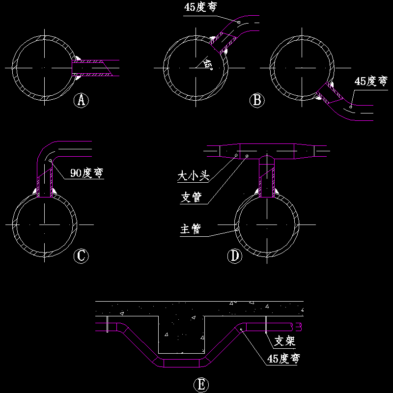 冷冻（冷却）水管接管样式图.dwg