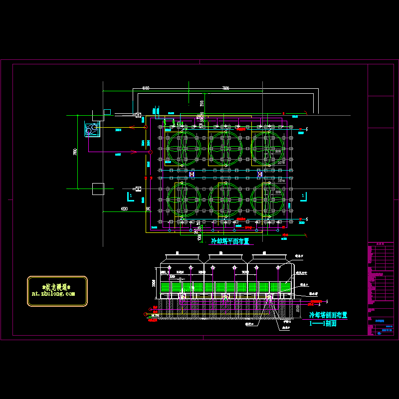 冷却塔布置CAD图纸 - 1