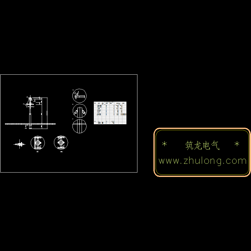 35KV架空线电杆组装CAD图纸 - 1