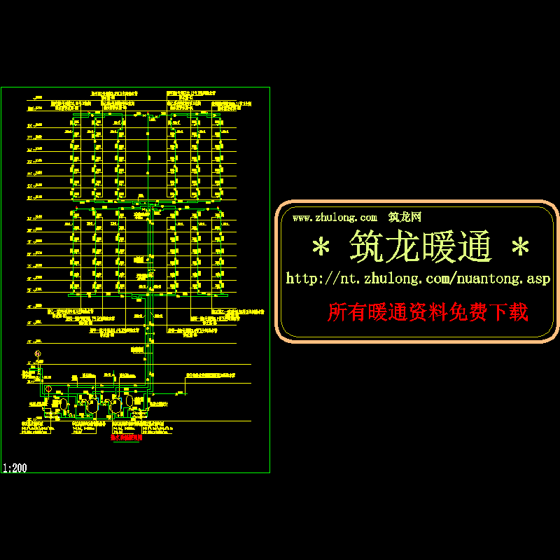 热水系统原理CAD施工图纸 - 1