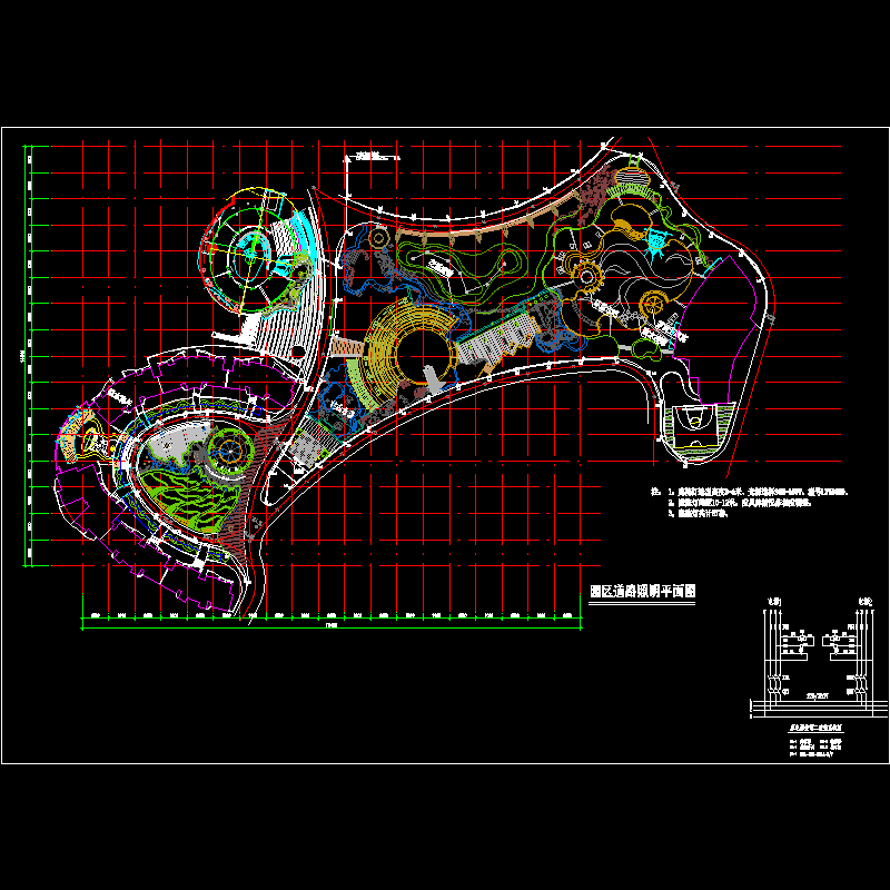 公园园区道路照明平面 - 1