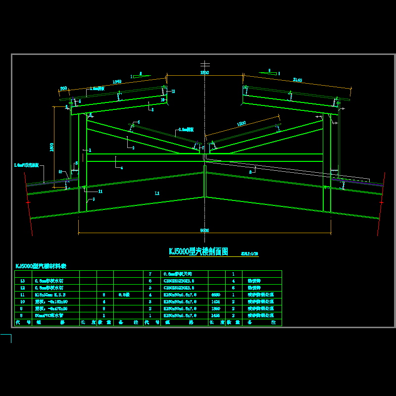 KJ5000型汽楼节点构造CAD详图纸 - 1