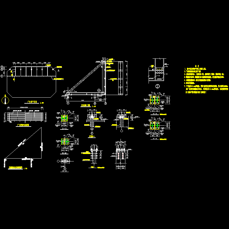 广告牌结构CAD施工图纸 - 1