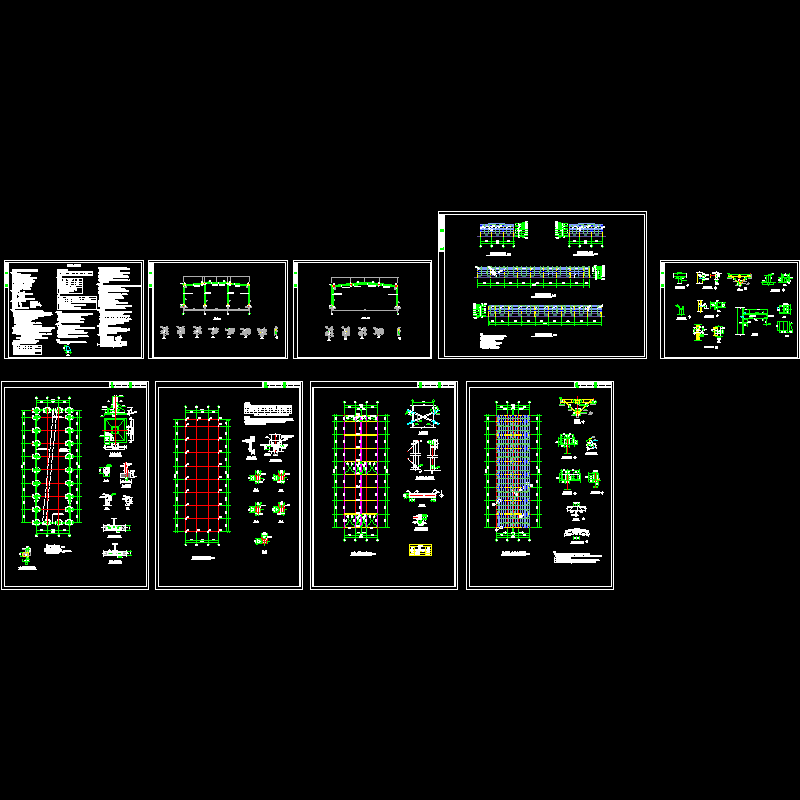 20m跨厂房结构设计CAD施工图纸 - 1