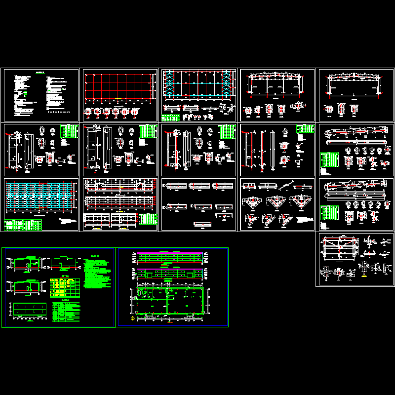 18米跨钢结构厂房设计CAD图纸 - 1