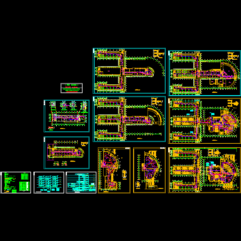 5层中学综合楼电气消防CAD施工图纸 - 1