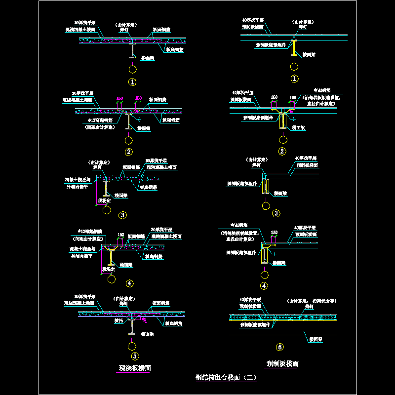 钢结构组合楼面节点构造CAD详图纸（二） - 1