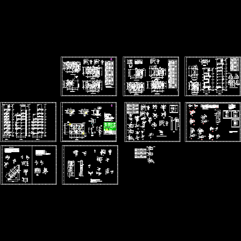 9层钢框架工业建筑结构CAD施工图纸 - 1