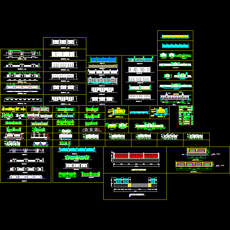 围墙铁艺栏杆方案CAD图纸 - 1