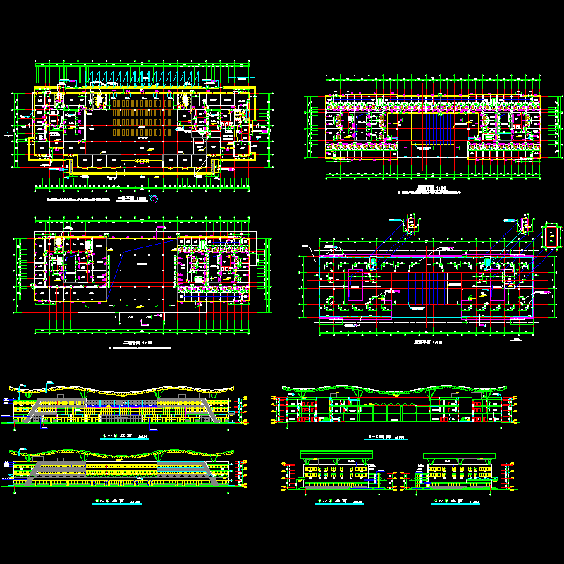 3层汽车站设计建筑施工方案图纸（CAD） - 1