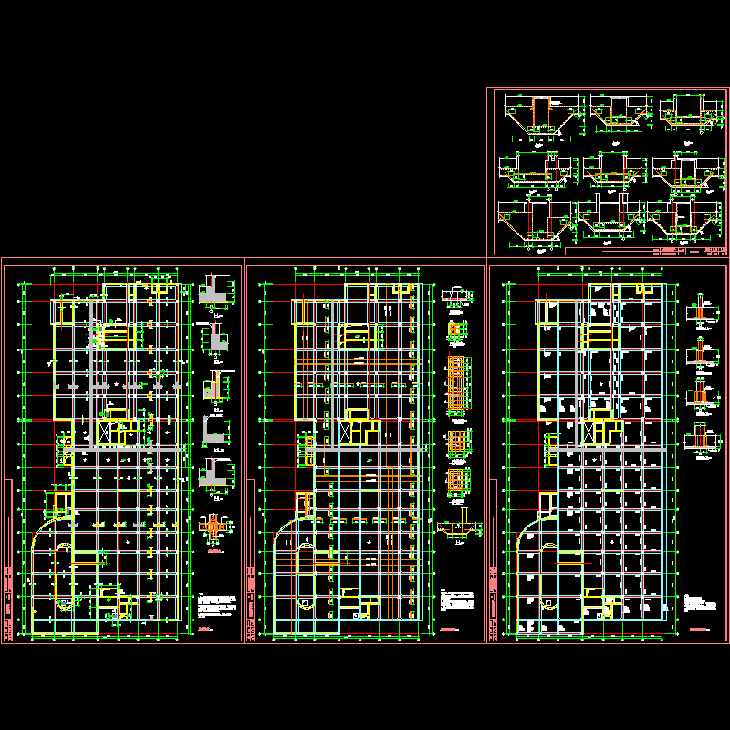 筏板基础CAD施工图纸 - 1
