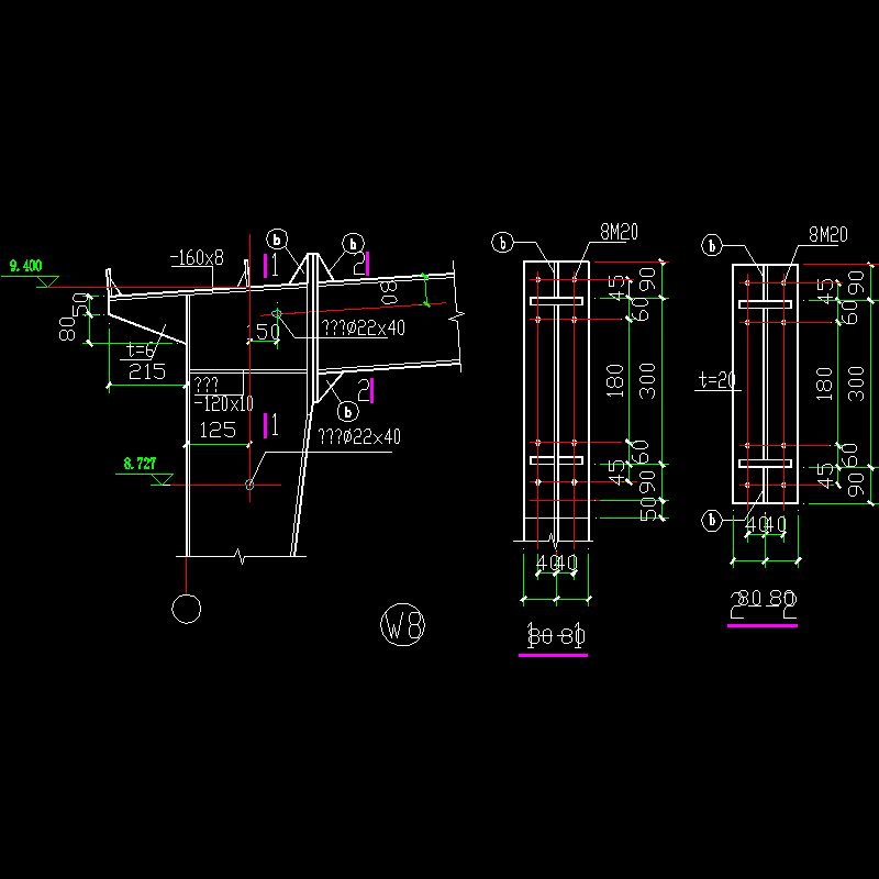 边梁柱节点构造CAD详图纸 - 1