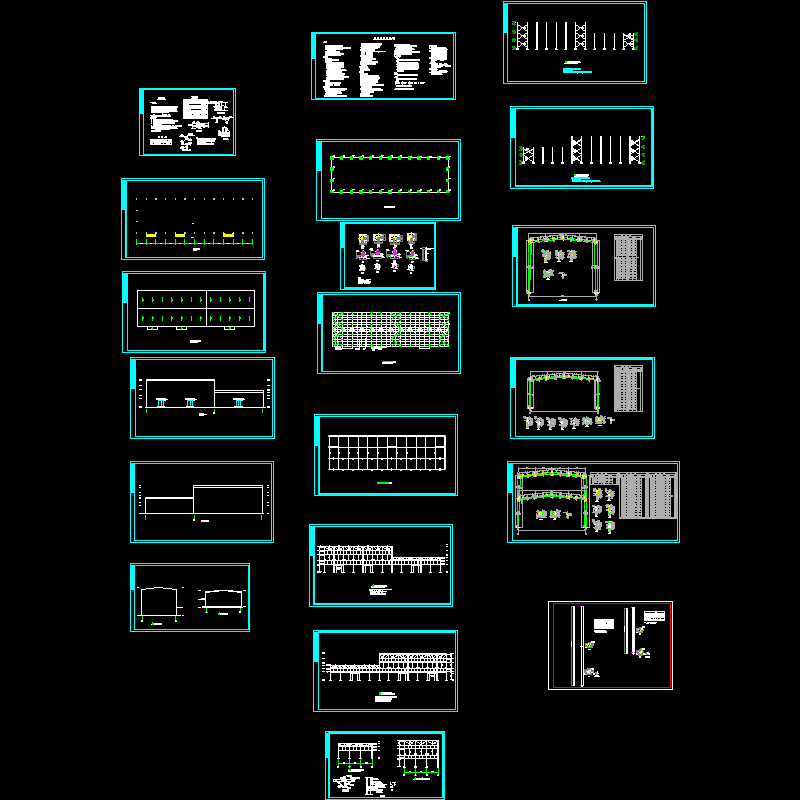 21米跨轻钢厂房建筑结构CAD大样图 - 1