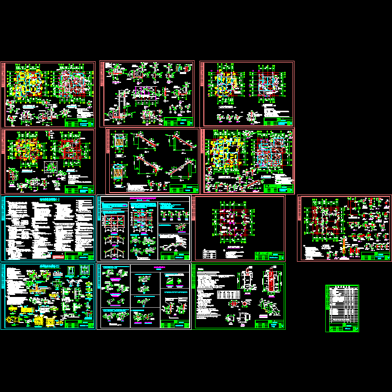独栋别墅全套结构CAD施工大样图 - 1