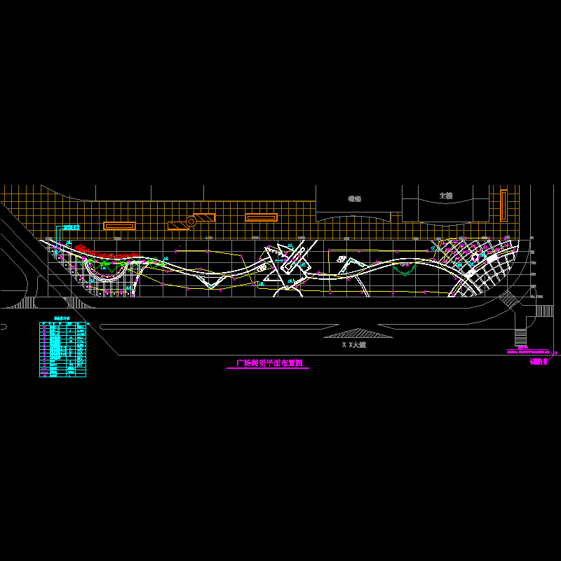 广场照明平面布置CAD图纸1 - 1