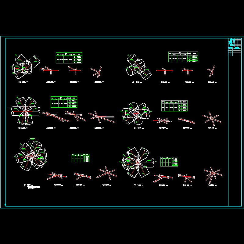 空间网架螺栓球连接节点构造CAD详图纸 - 1