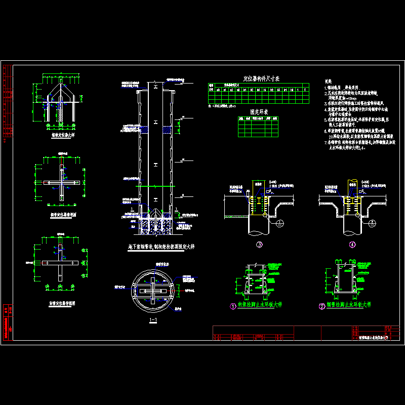 钢管混凝土柱定位器大样节点构造CAD详施工图纸 - 1