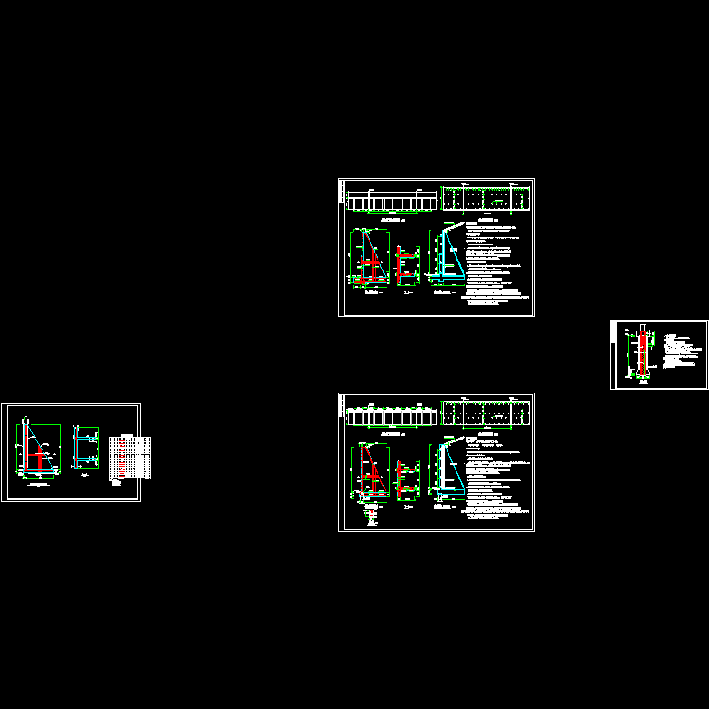 现浇钢筋混凝土扶壁式挡土墙设计CAD图纸 - 1