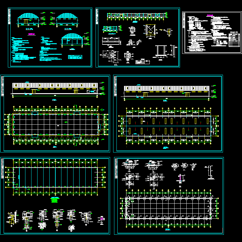 单层钢结构厂房结构设计CAD施工图纸 - 1