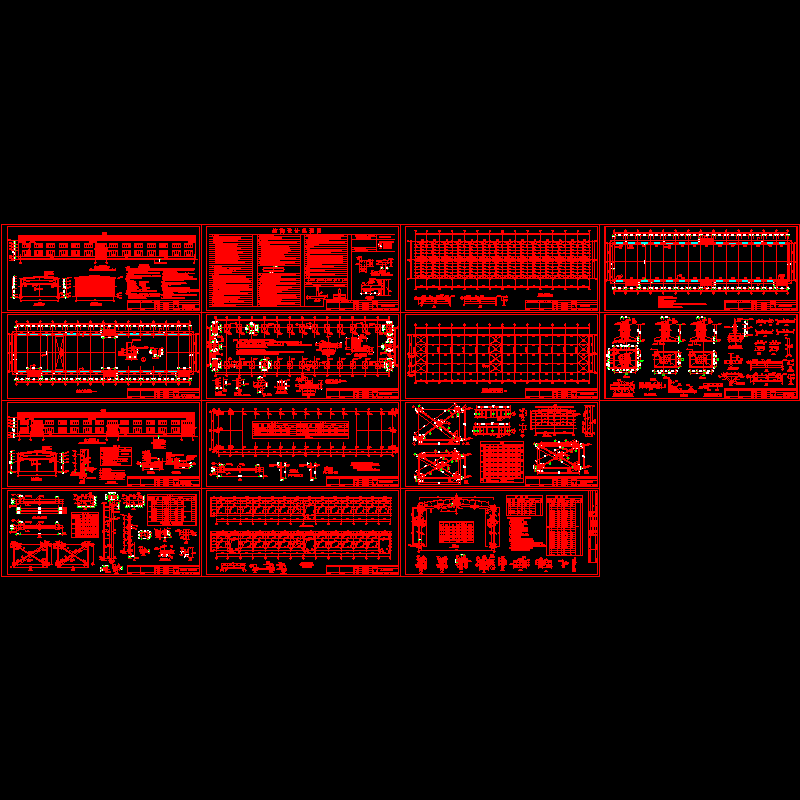 18米跨钢结构厂房CAD施工图纸 - 1