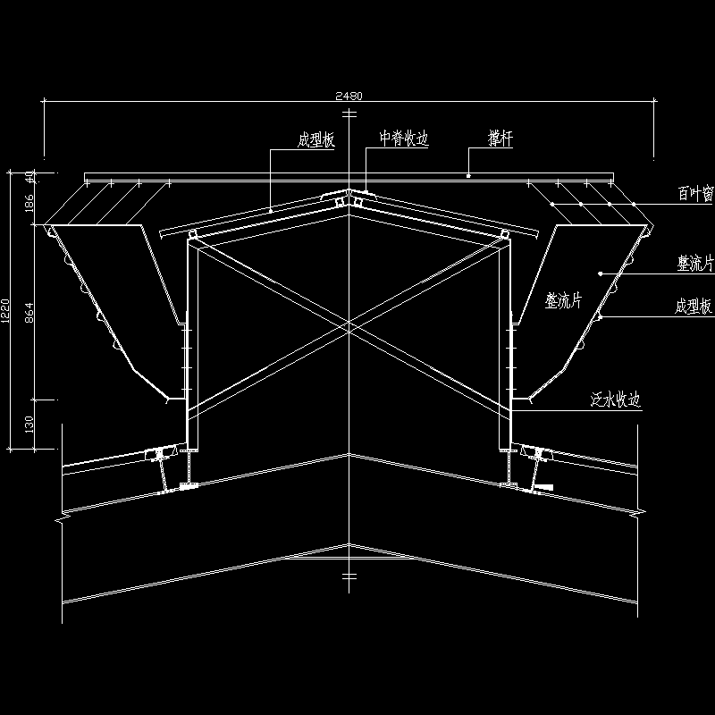 2100型风器节点构造CAD详图纸 - 1