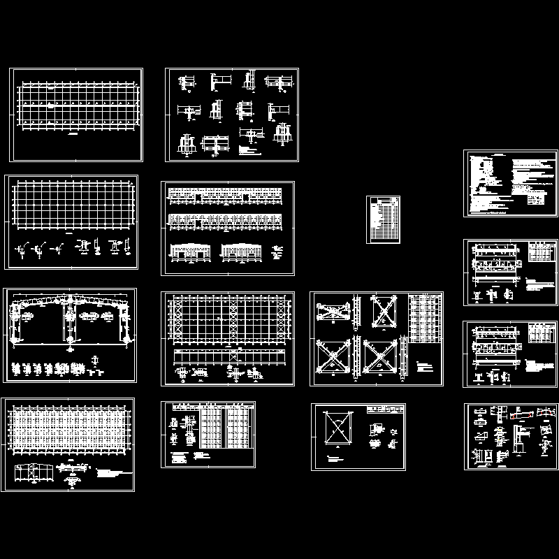 35米双跨钢结构厂房结构施工方案大样图（CAD） - 1