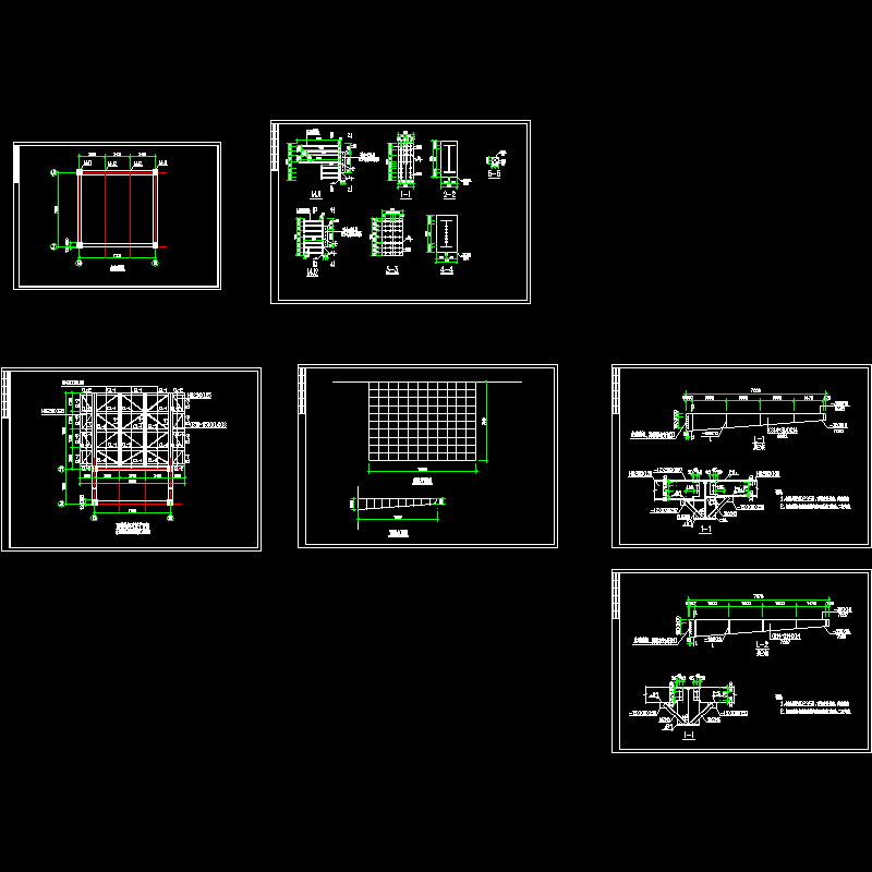 钢雨篷结构CAD图纸 - 1