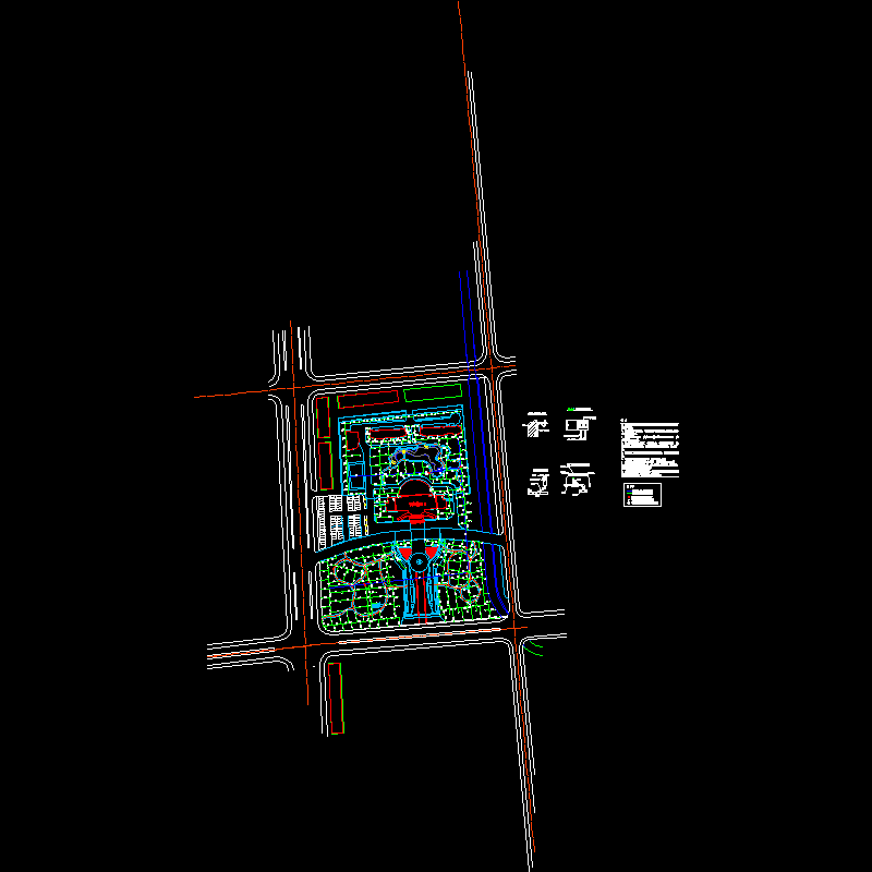广场自动喷灌设计CAD图纸 - 1