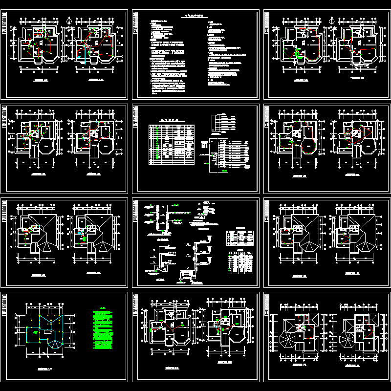 别墅电气成套CAD图纸 - 1