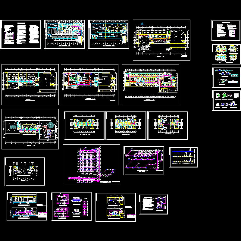 高层三星级大酒店暖通工程全套CAD施工图纸 - 1