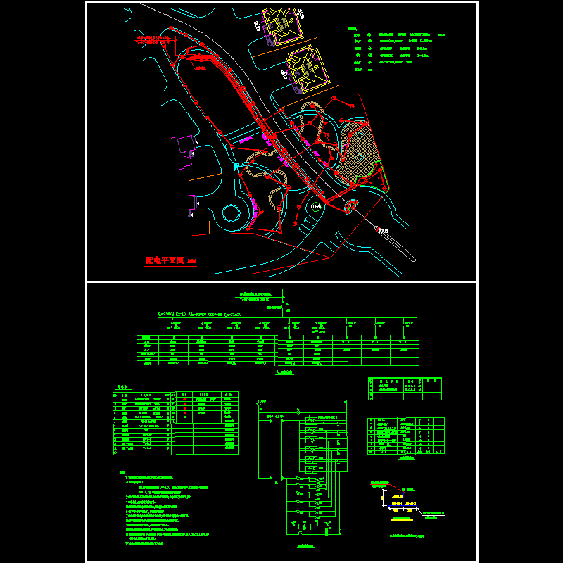 别墅区配电布置CAD图纸 - 1
