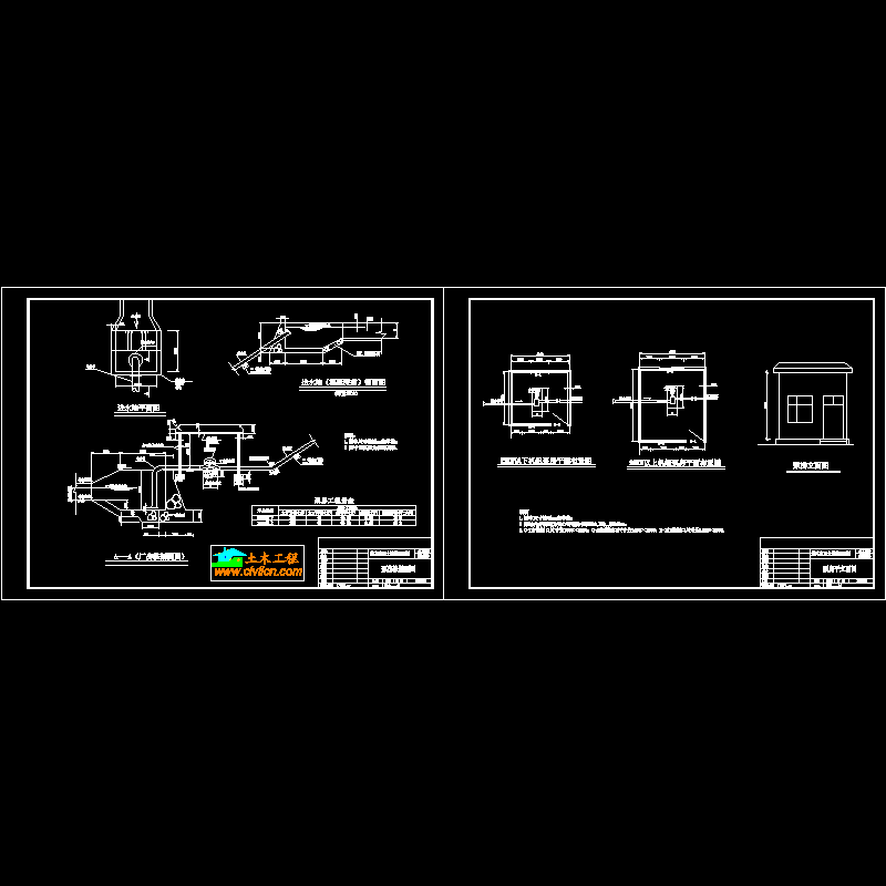 泵房纵平立、剖面CAD图纸 - 1