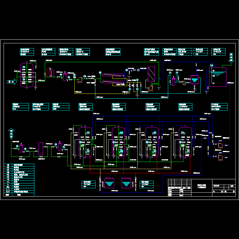 电子厂高纯水系统工艺流程CAD施工图纸 - 1