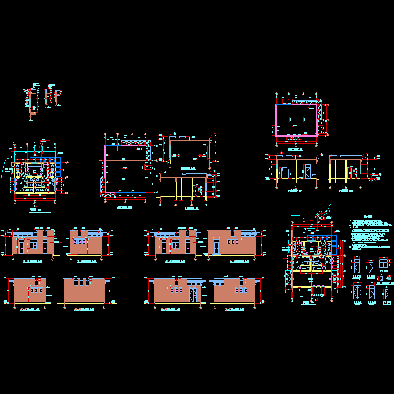 公厕建筑结构CAD施工图纸 - 1