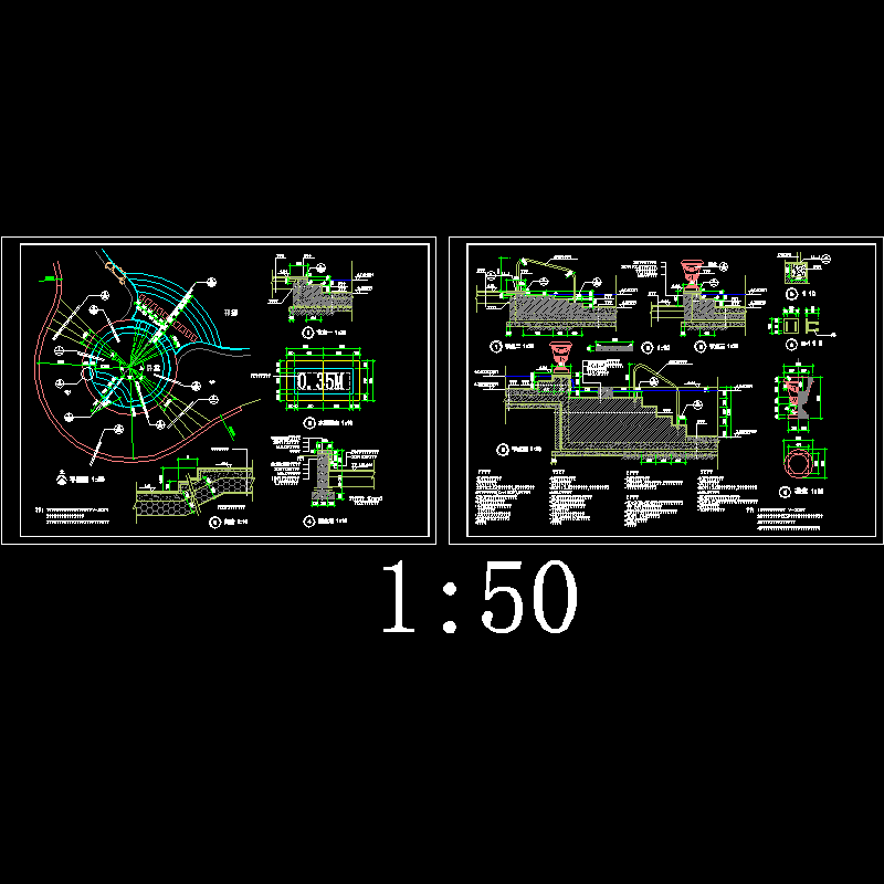儿童戏水池施工CAD详图纸 - 1