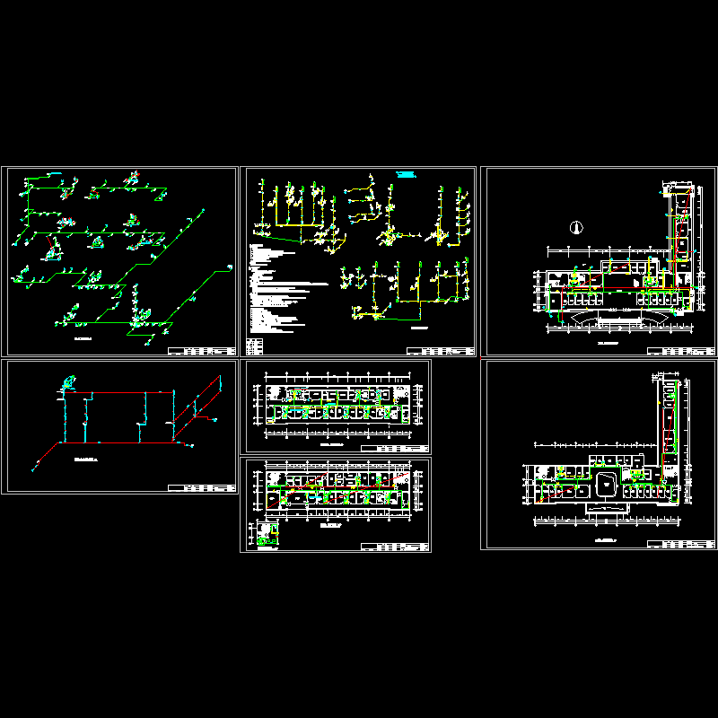 6层医院病房给排水消防设计CAD图纸 - 1