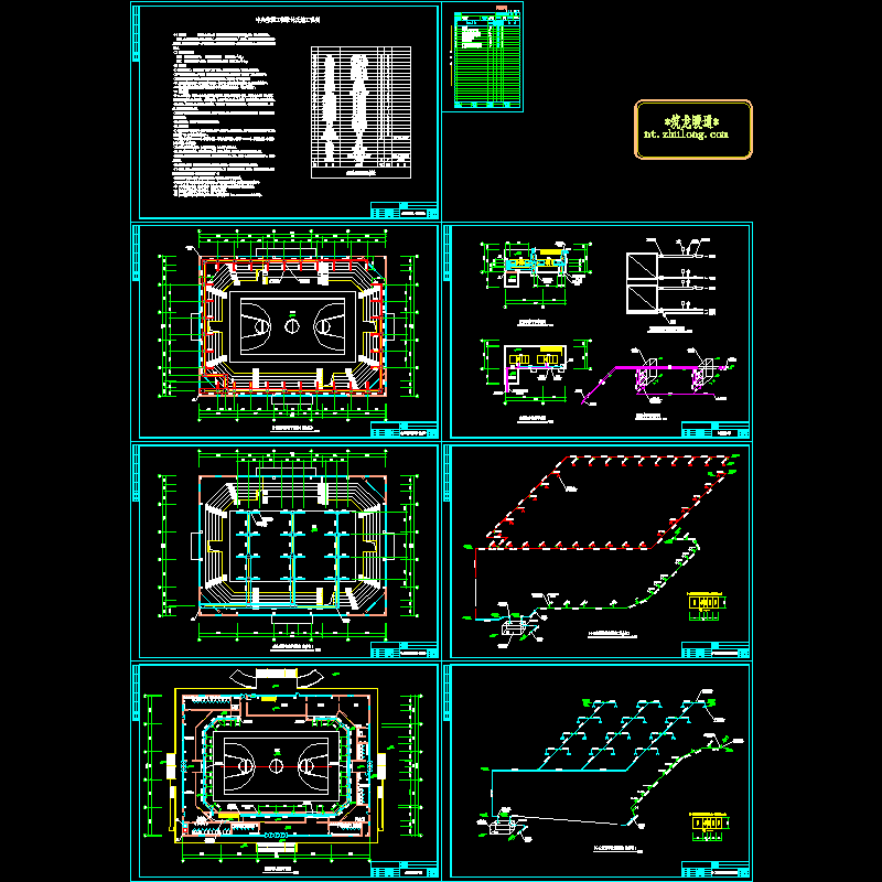 篮球馆中央空调设计CAD施工图纸 - 1