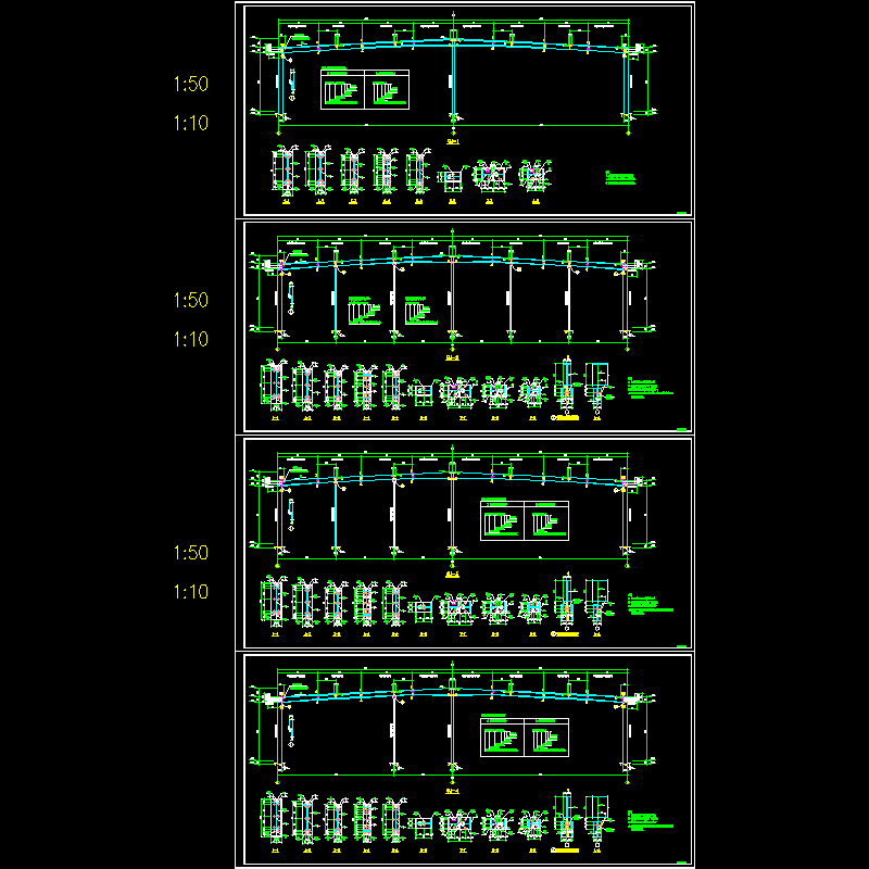 24米跨钢结构厂房刚架节点CAD详图纸 - 1