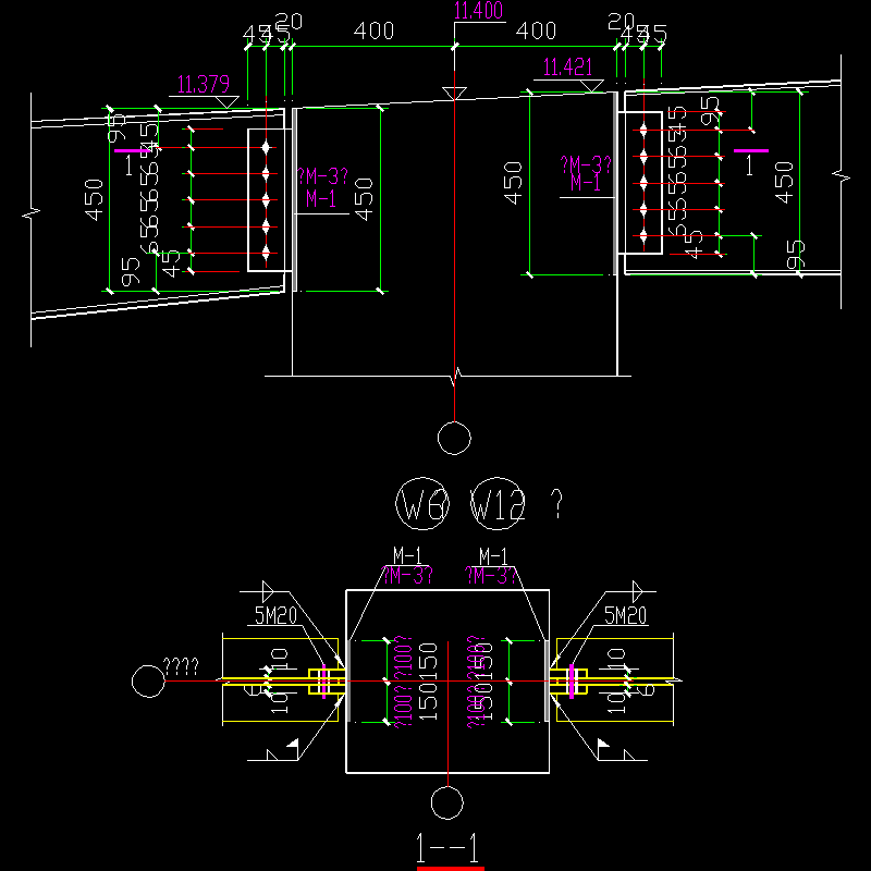 钢梁与混凝土柱节点构造CAD详图纸 - 1