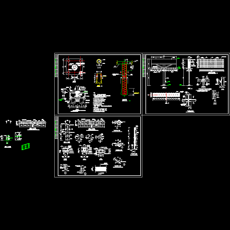 T型广告牌结构CAD施工图纸 - 1