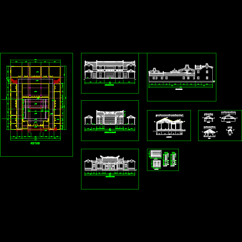 祠堂建筑方案设计CAD图纸 - 1