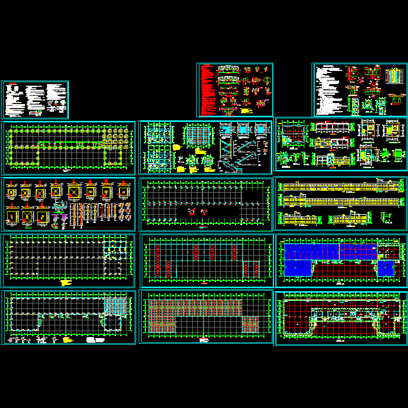 工业区厂房结构设计CAD施工图纸 - 1