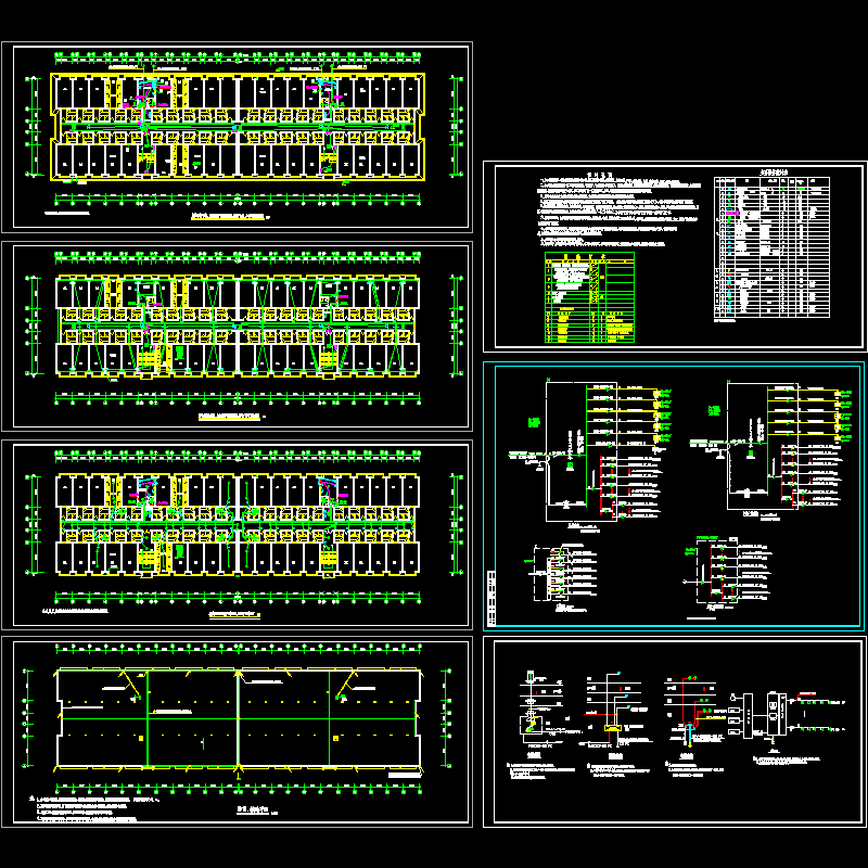 学校宿舍楼群弱电CAD图纸 - 1