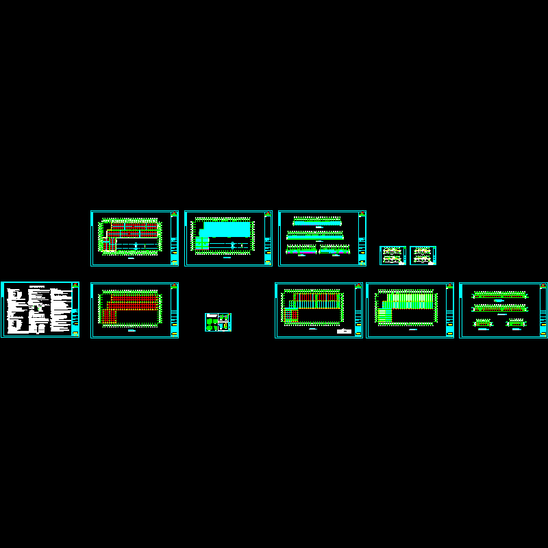 175mX90m门式刚架钢结构厂房工程施工图纸（CAD，11张） - 1