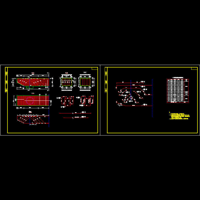 双柱墩盖梁钢筋节点构造CAD详图纸 - 1