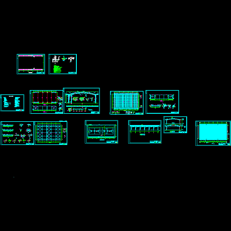 单层刚架结构操场结构CAD施工大样图 - 1