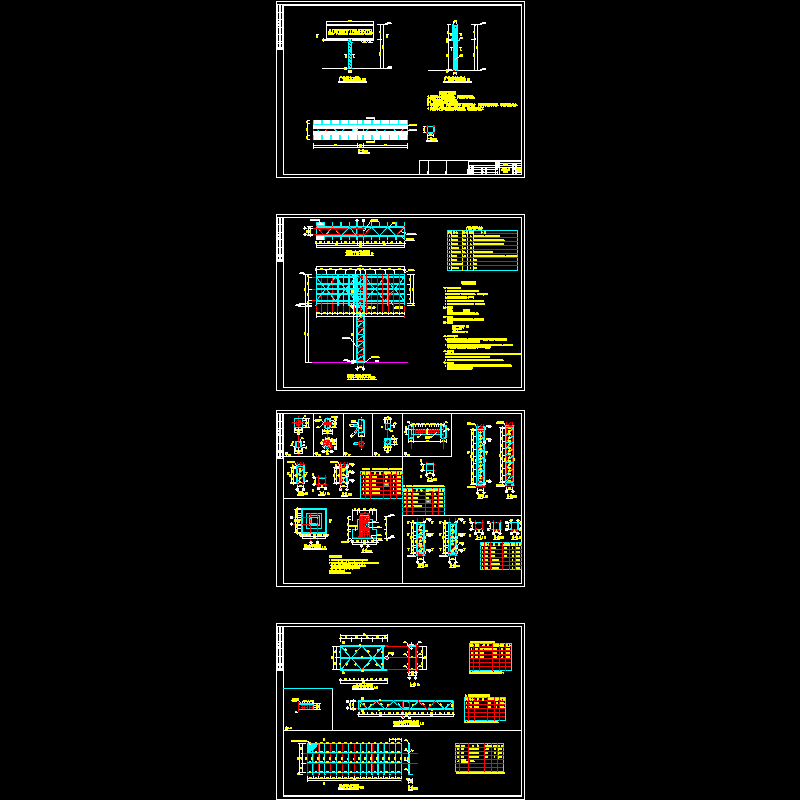 户外双面广告牌结构设计CAD施工图纸 - 1