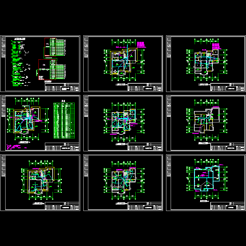 2层小别墅电气全套CAD图纸 - 1